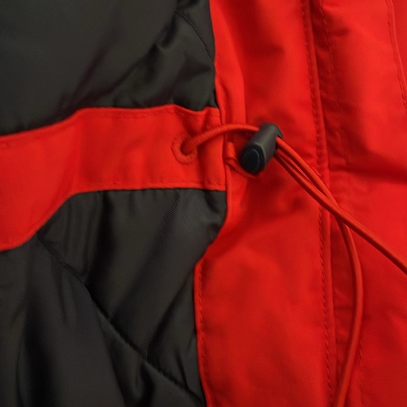 Lands' End Red Hooded Stadium Parka Coat size large - Picture 4 of 14